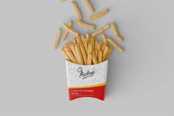 French Fries Box Mockup - Mô hình khoai tây chiên