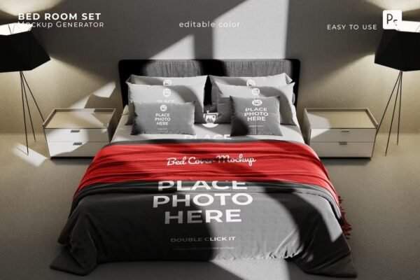 Bed Room Set Mockup