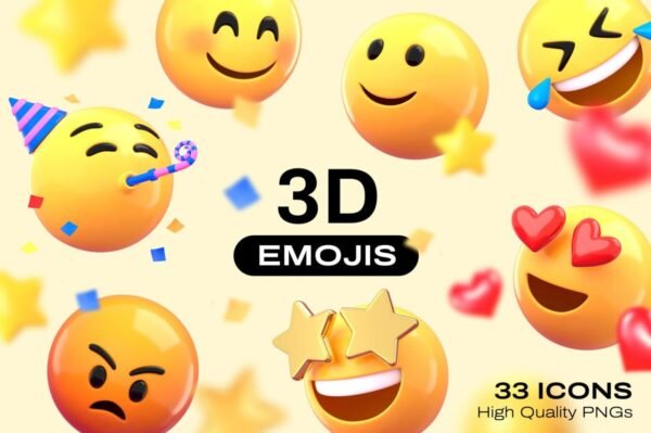 Bộ biểu tượng cảm xúc 3D - 3D Emoji Set